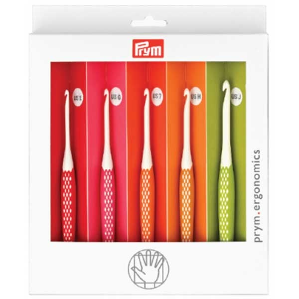 Prym Ergonomics Crochet Hook Set, Small (E, G, 7, H, J)